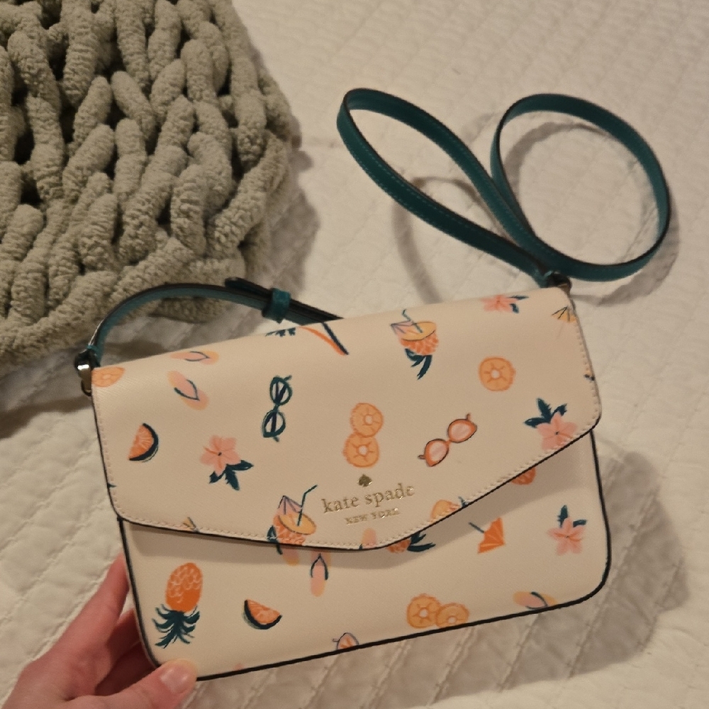 Kate Spade White Floral Crossbody Bag